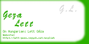 geza lett business card