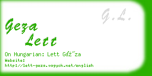 geza lett business card